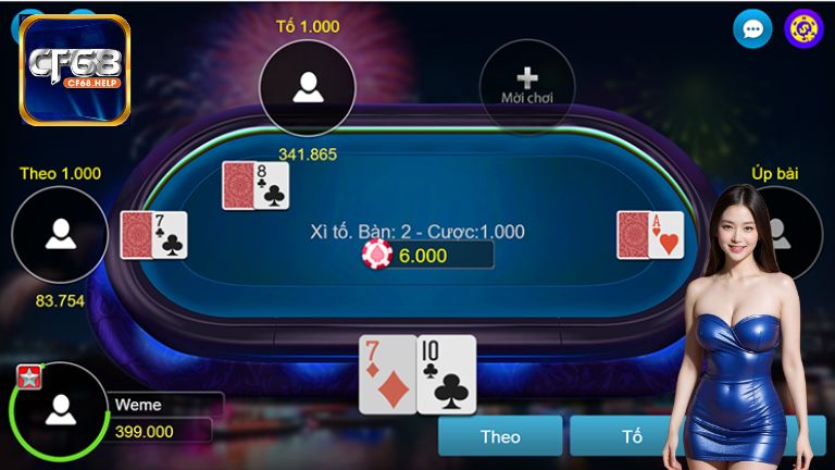 Hướng dẫn cách thực hiện một ván cược Xì Phé CF68