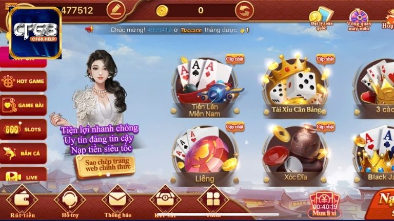 Tại CF68 cung cấp nhiều trò hay cho phép anh em thỏa sức trải nghiệm